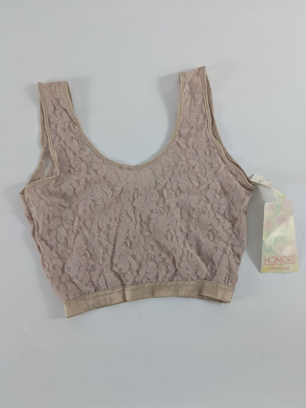 Vintage Honors Lace Bralette Undershirt Light Brown Lace XL